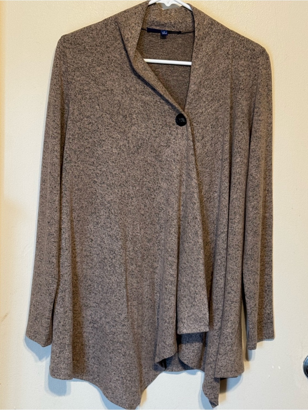 Apt 9 Asymmetrical Single Button-Front Draped Cardigan. Sz S Earthy Cozy